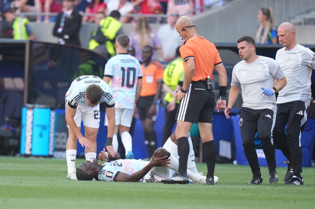 Amadou Onana struggles with injury.