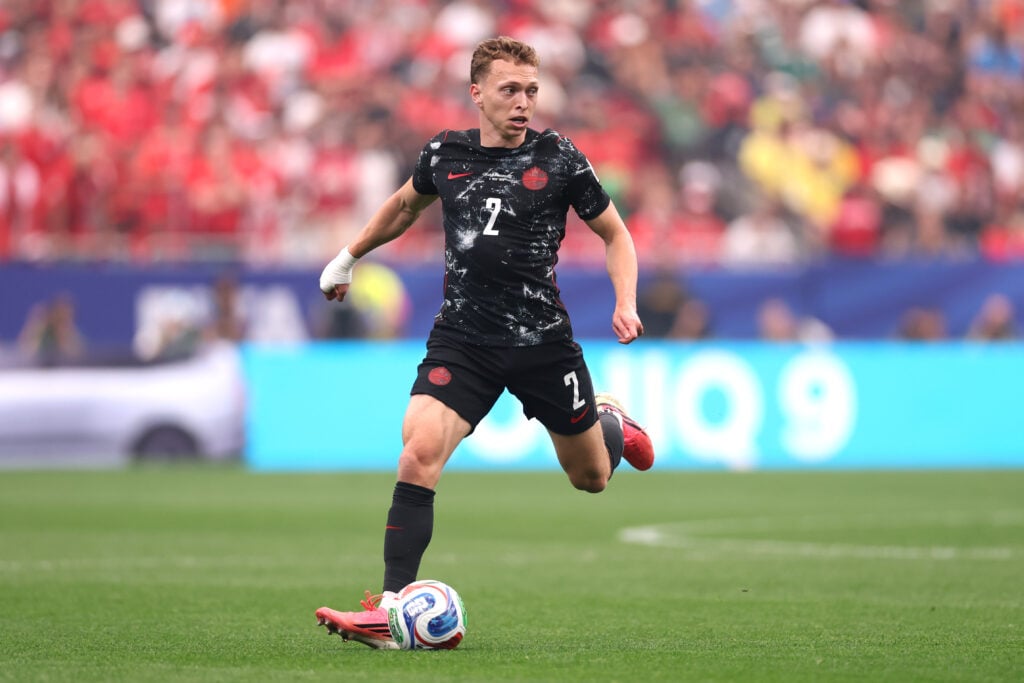 Alistair Johnston playing for Canada.