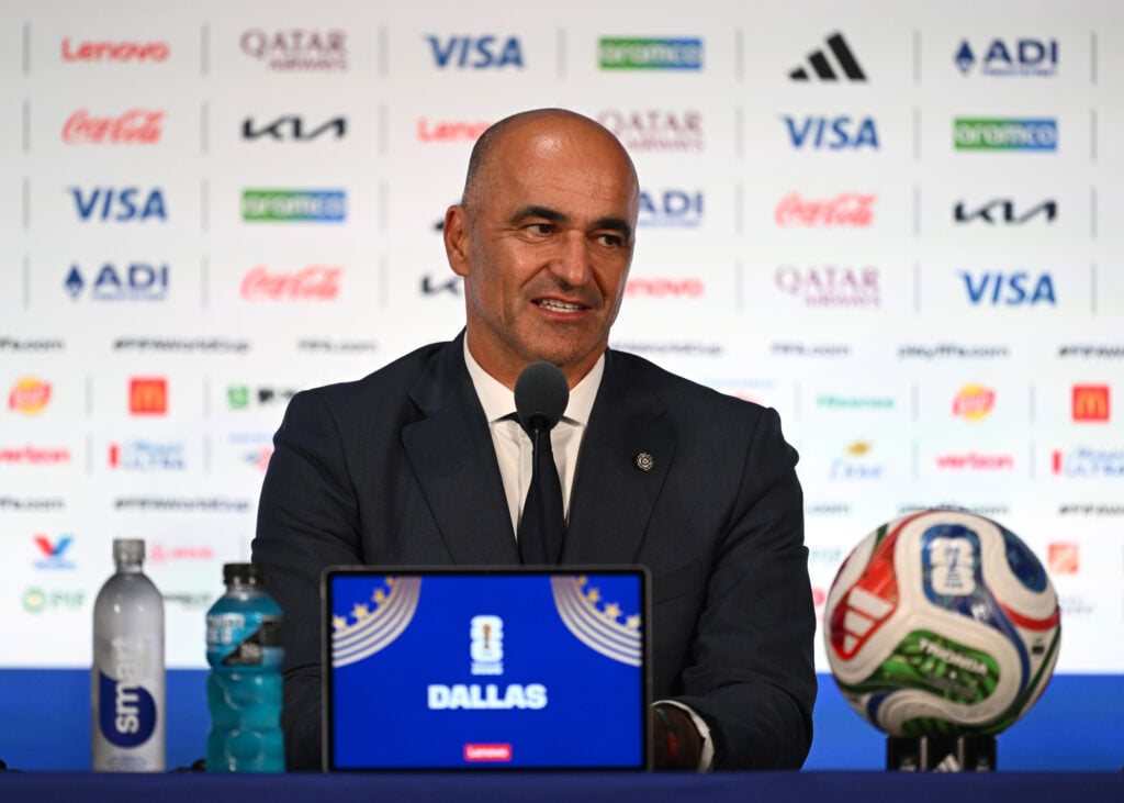 Roberto Martinez speaks to the press.