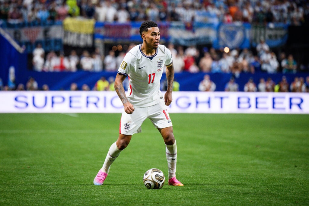 Morgan Rogers playing for England.