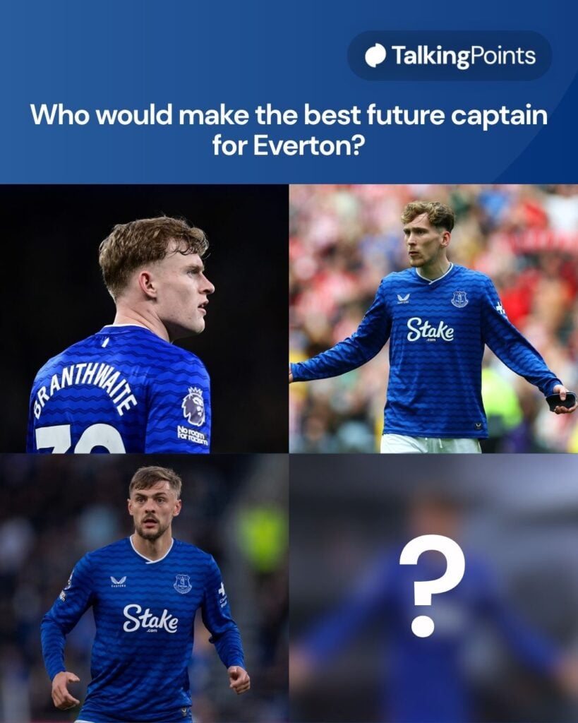 Jarrad Branthwaite of Everton looks on during the Premier League match between Everton and Burnley. James Garner of Everton reacts during the Premier League match between Everton and Sunderland. Kiernan Dewsbury-Hall of Everton in action during the Premier League match between Everton and Manchester City.